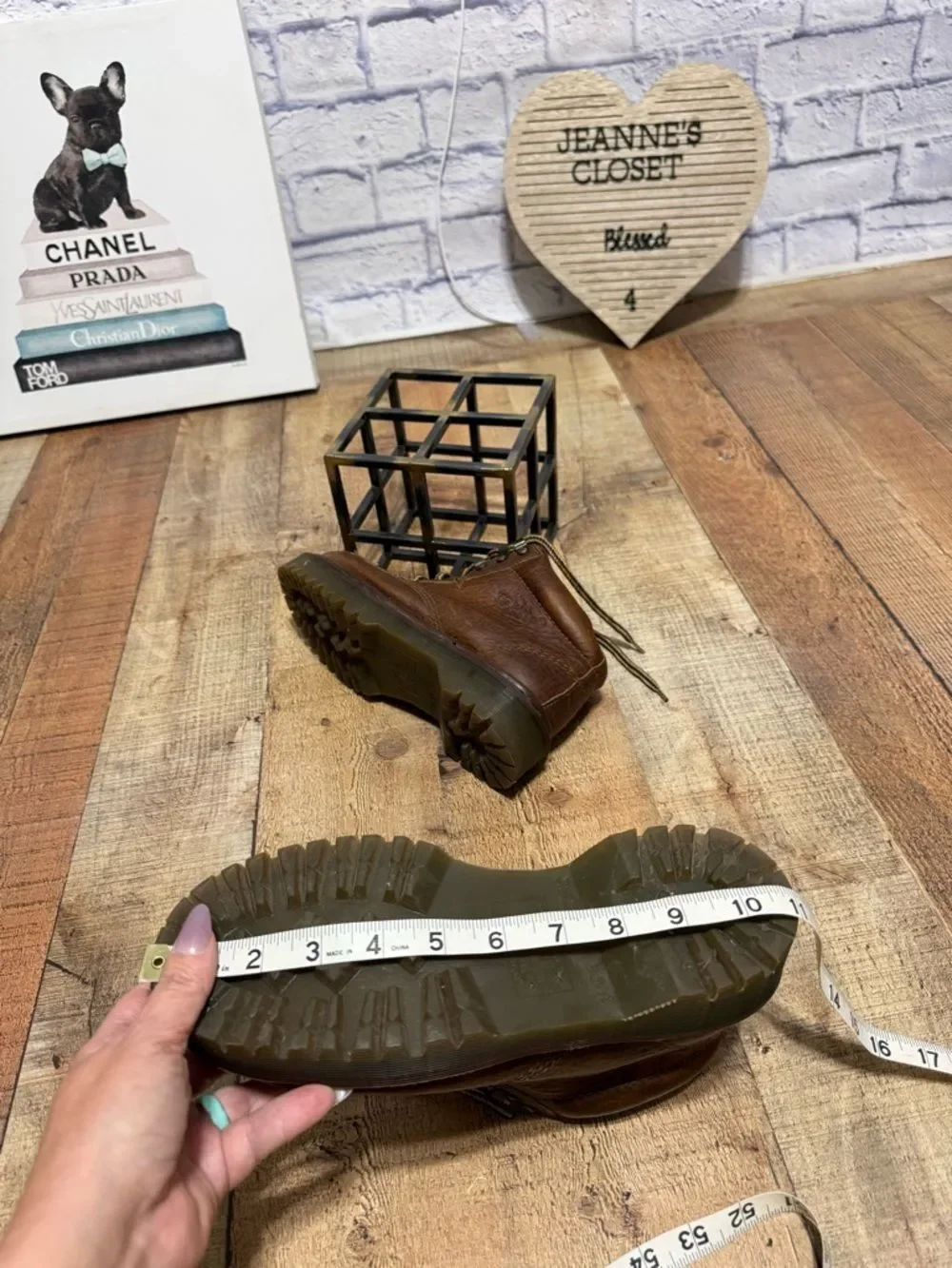 Dr. Martens VTG Grizzly Brown Leather Boots Made England Mens US 5 8287 AW 004